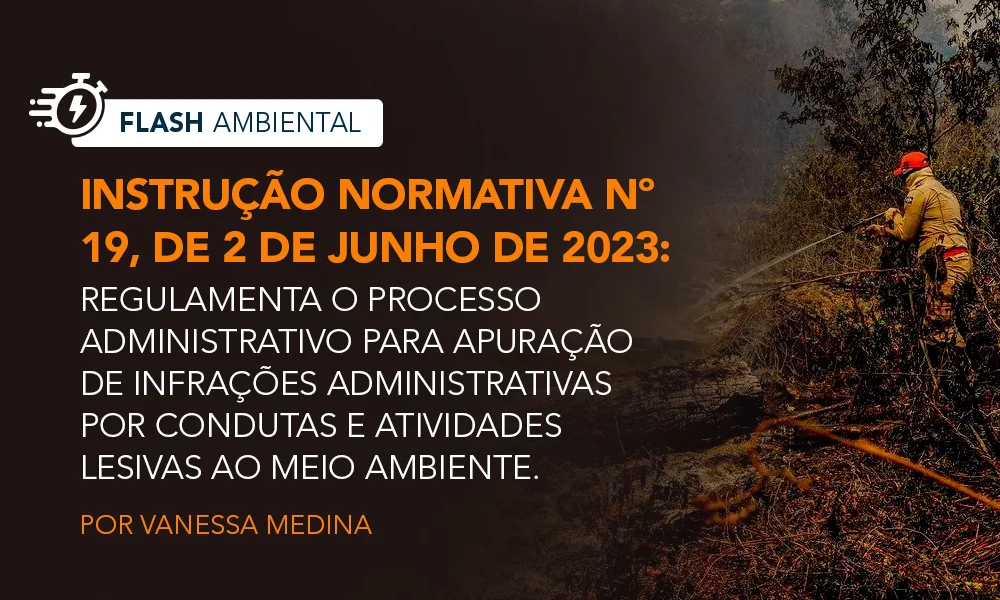 INSTRUÇÃO NORMATIVA Nº 19, DE 2 DE JUNHO DE 2023: Regulamenta o processo administrativo para apuração de infrações administrativas por condutas e atividades lesivas ao meio ambiente.